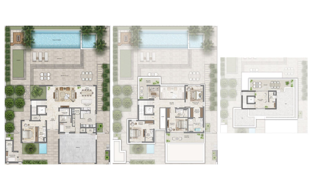 Mirage The Oasis by Emaar 4 Bedroom Villa Floor Plan