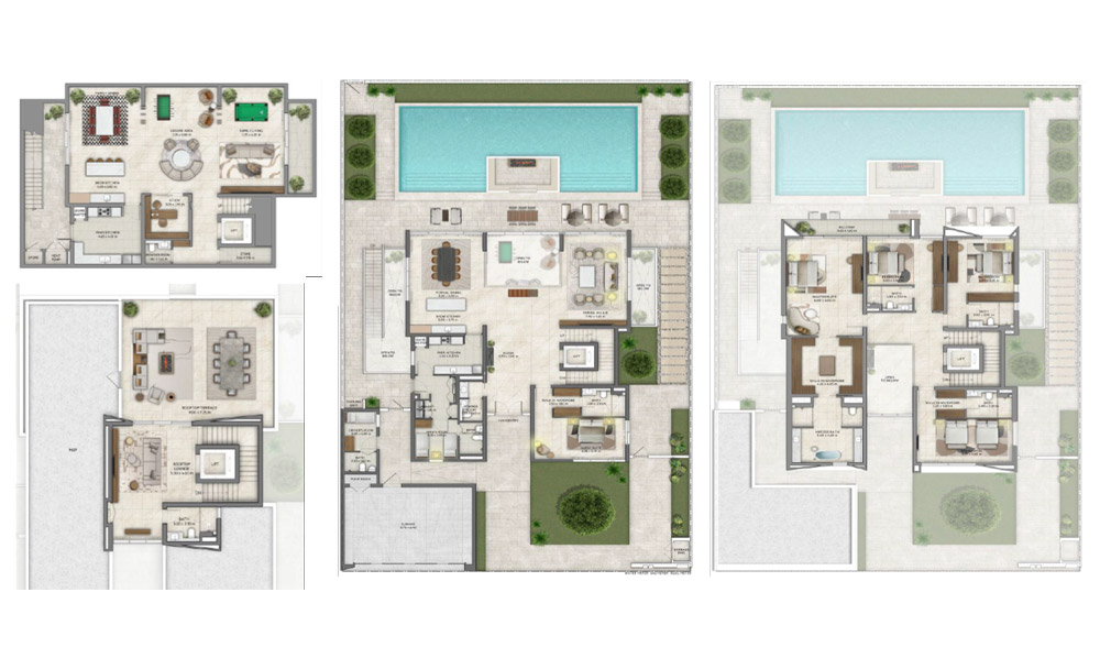 Mirage The Oasis by Emaar 5 Bedroom Villa Floor Plan