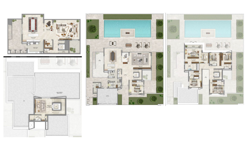 Mirage The Oasis by Emaar 6 Bedroom Mansion Floor Plan